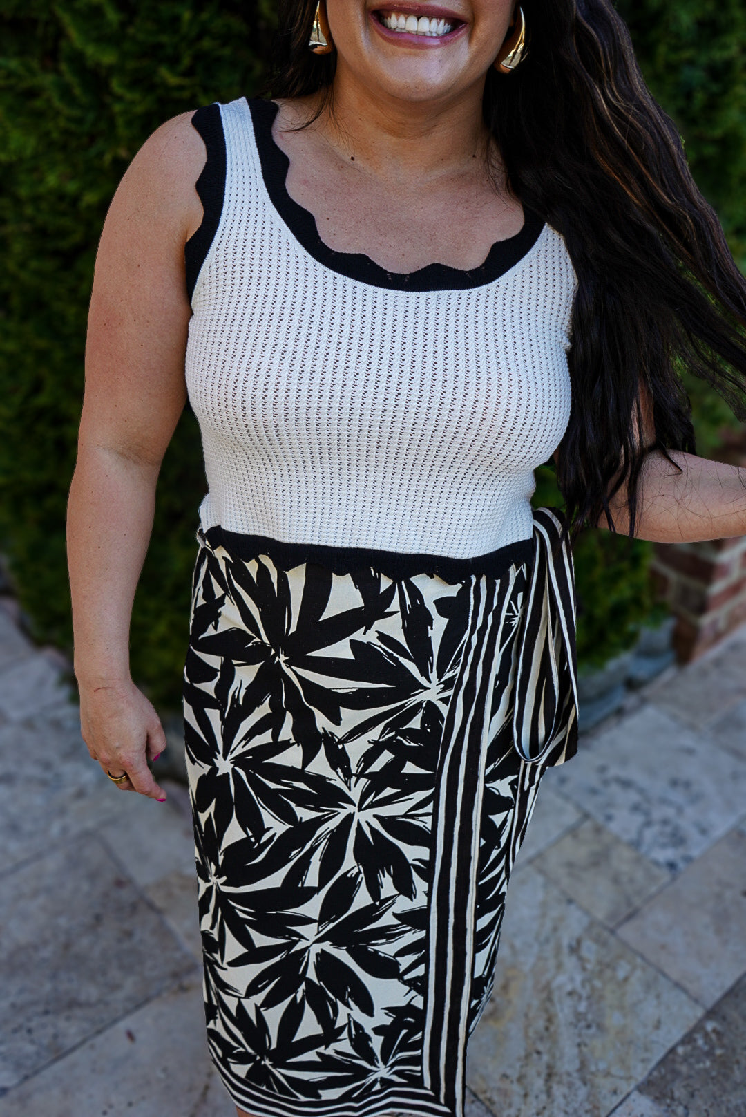 Shay Contrast Scallop Tank