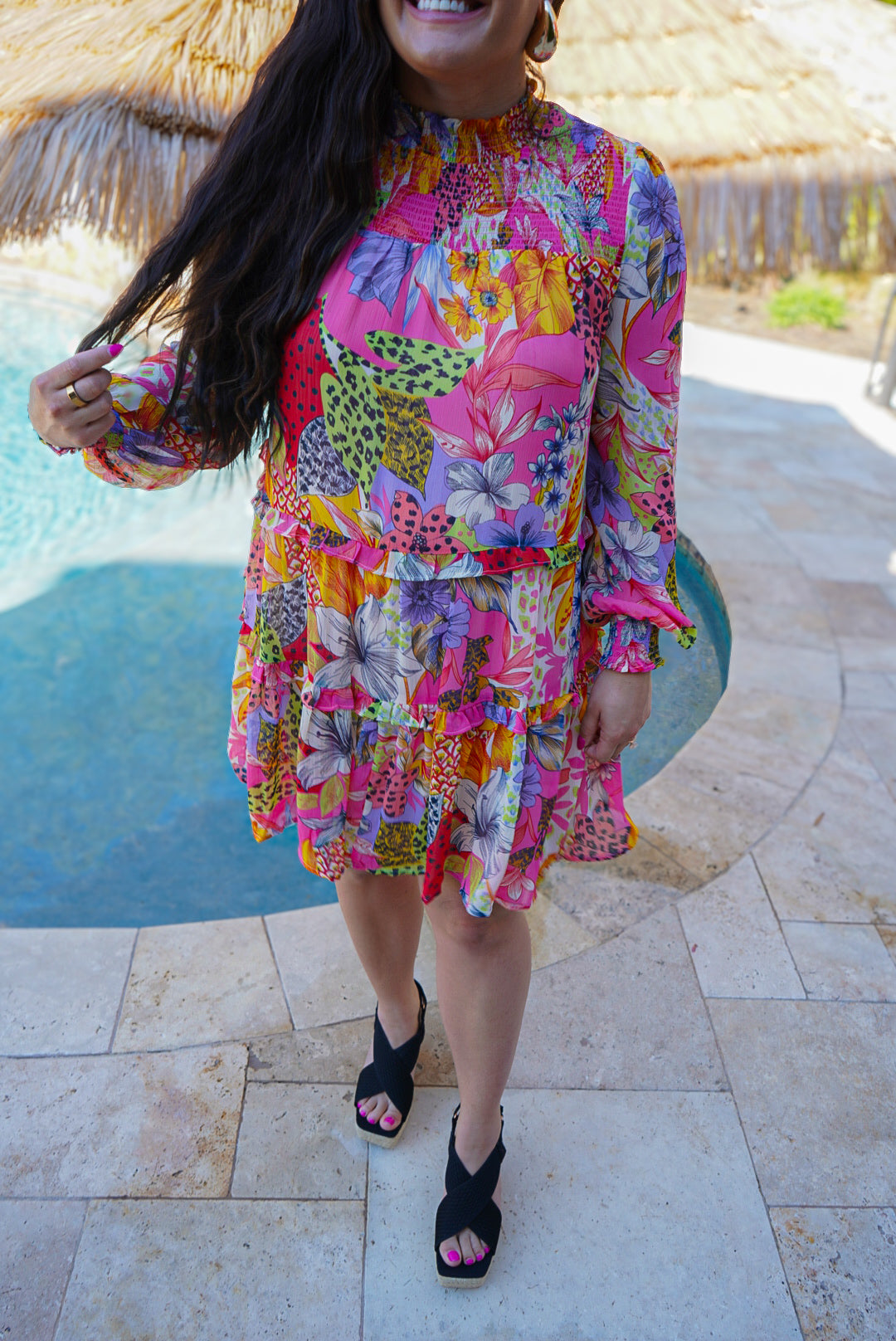 On Holiday Mini Dress- Pink