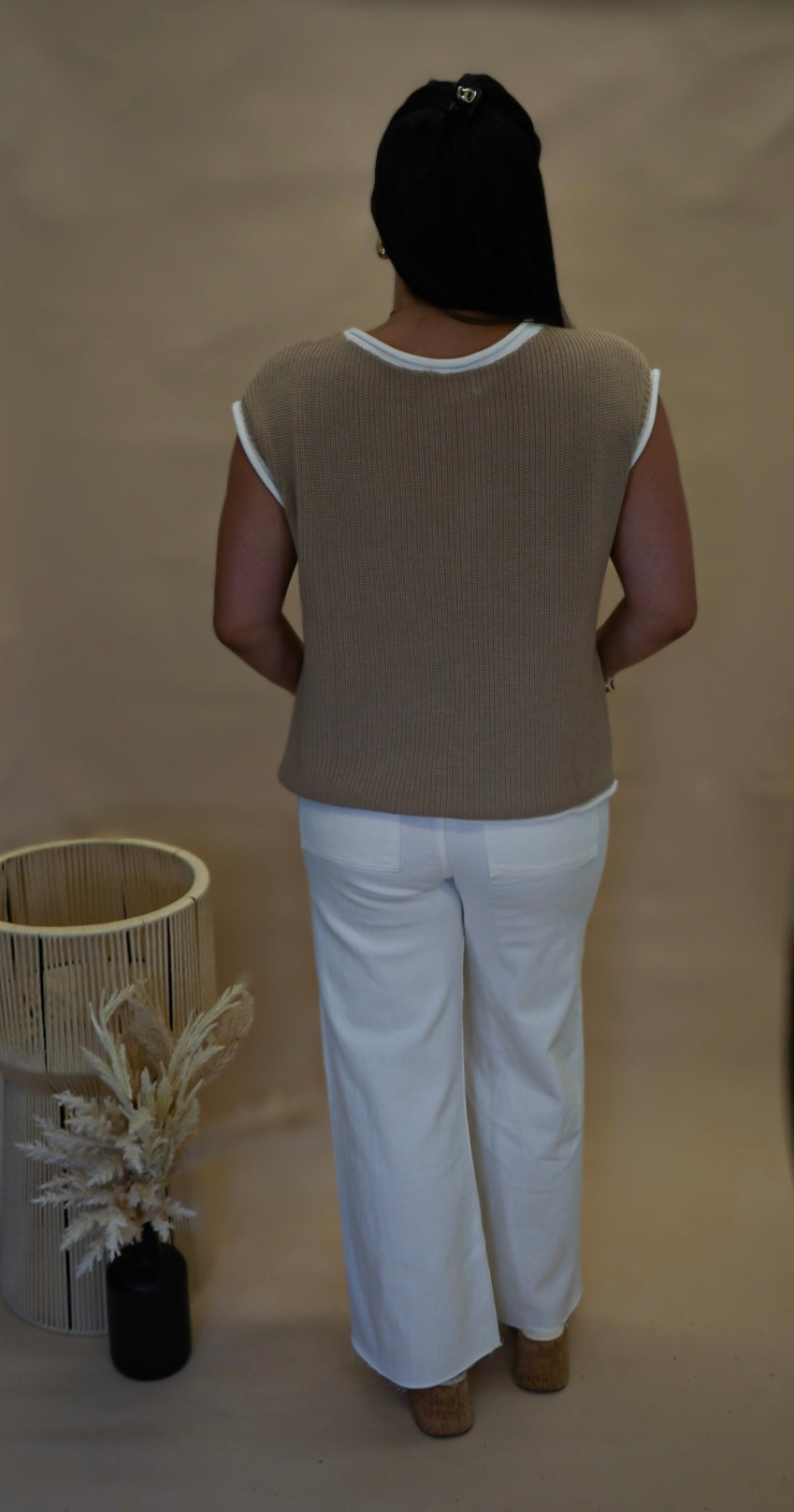 Kaylor Natural Contrast Stitch Sweater π 1 large left