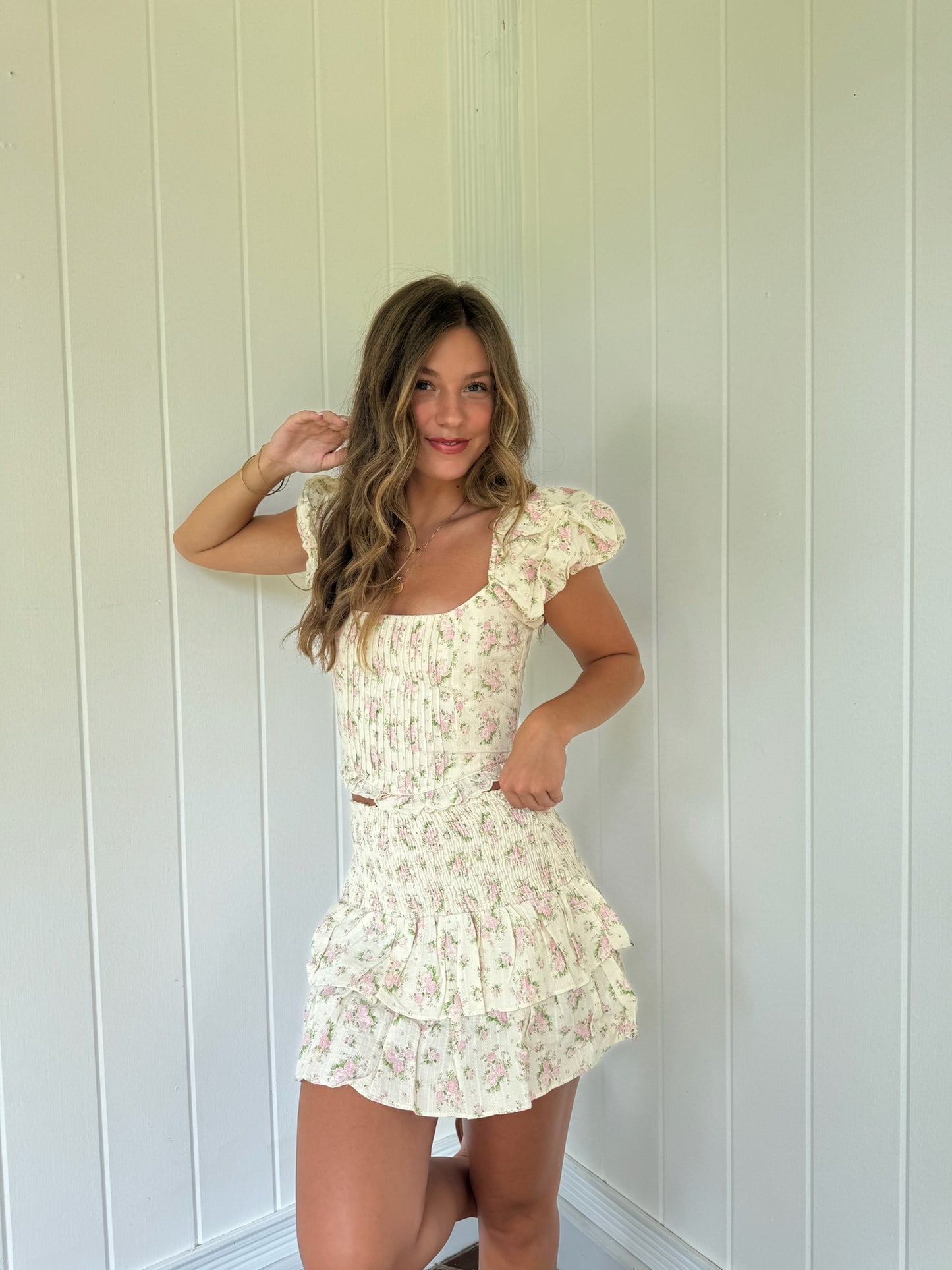 Maggie Mini Skirt - Pink/Green