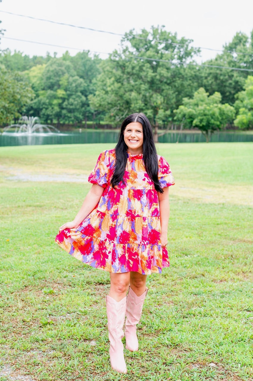Rustic Rainbow Baby Doll Dress