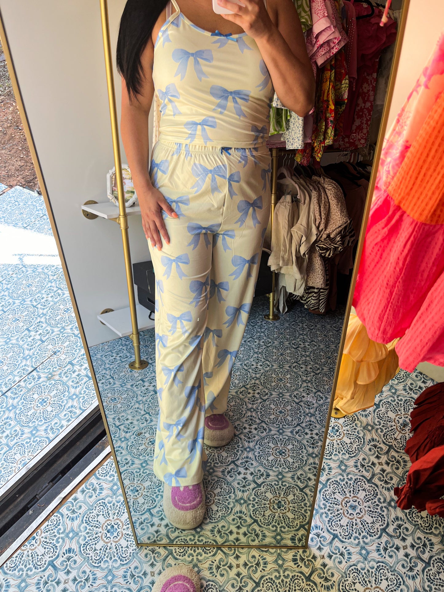 Blue Bow Pajama Pants