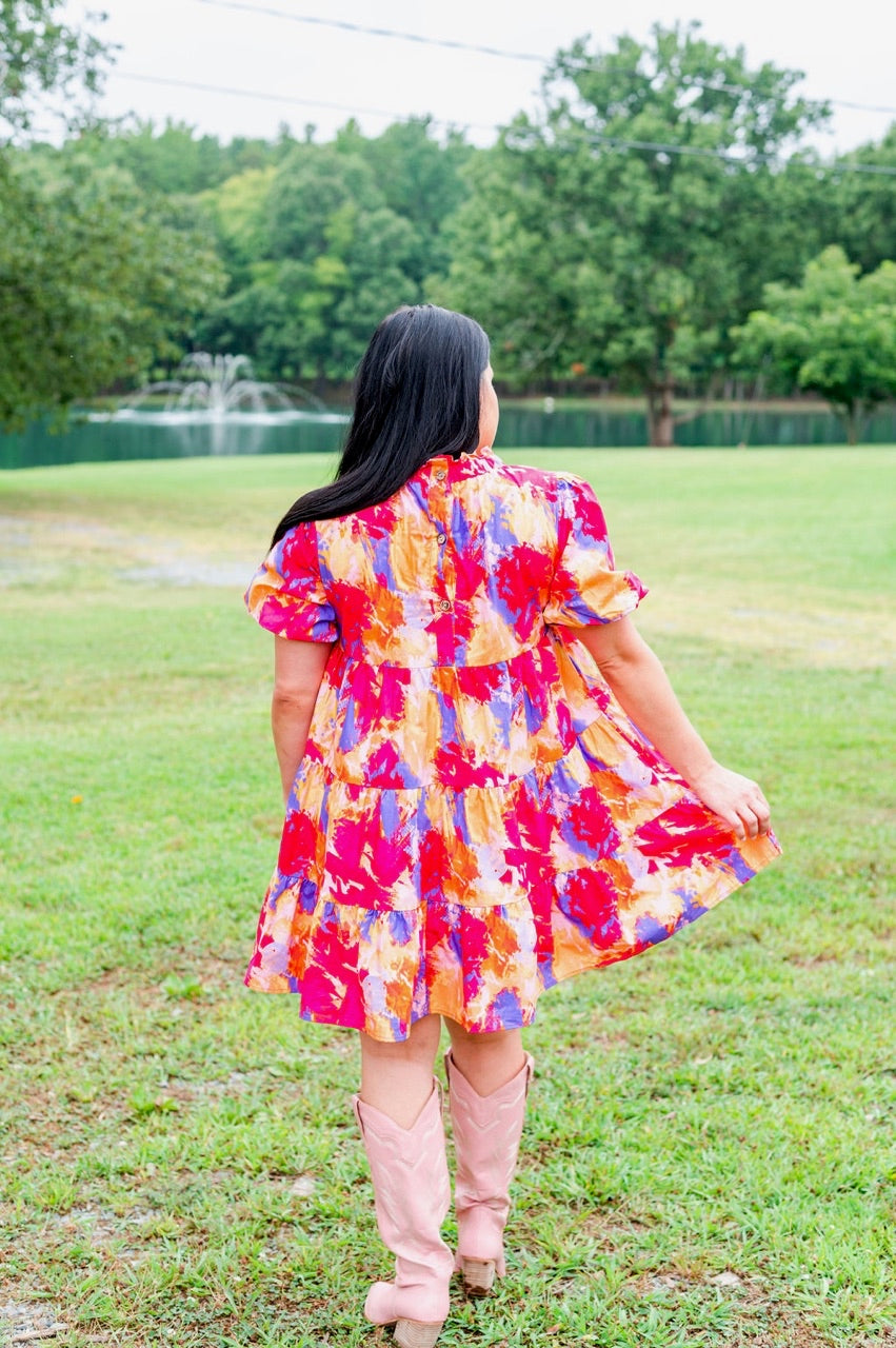 Rustic Rainbow Baby Doll Dress