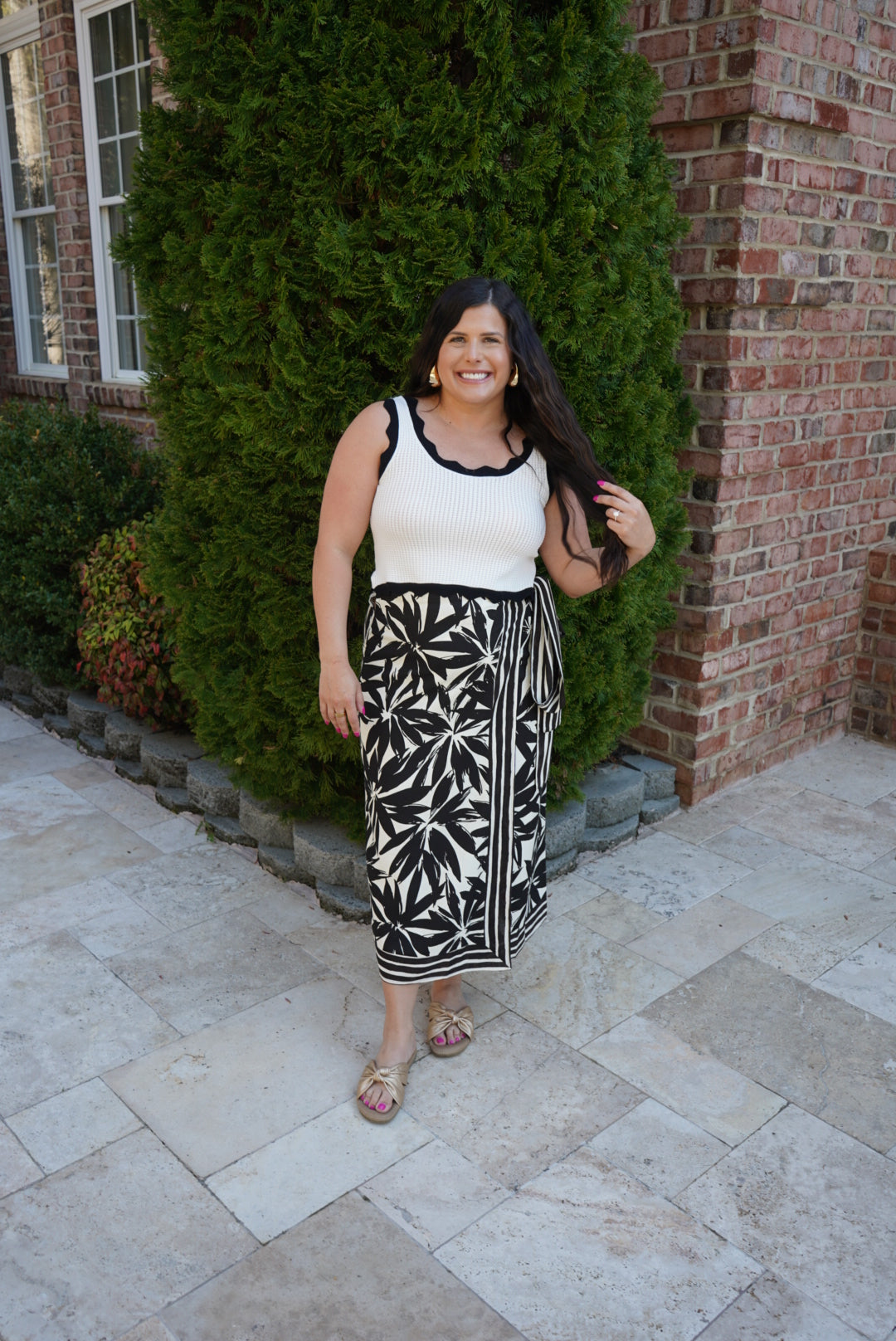 Shay Contrast Scallop Tank