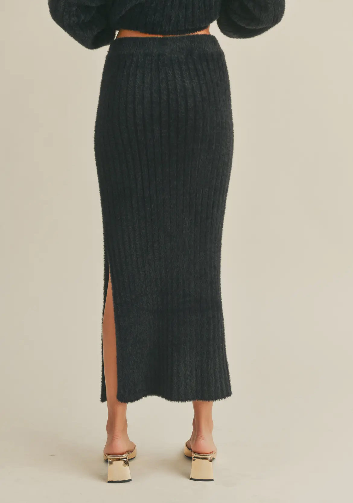 Black Velvet Touch Sweater Skirt