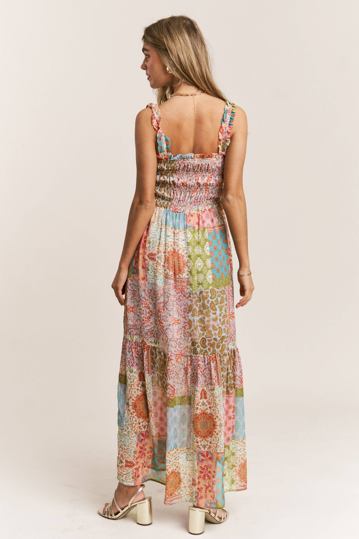Patchwork Paradise Smocked Maxi