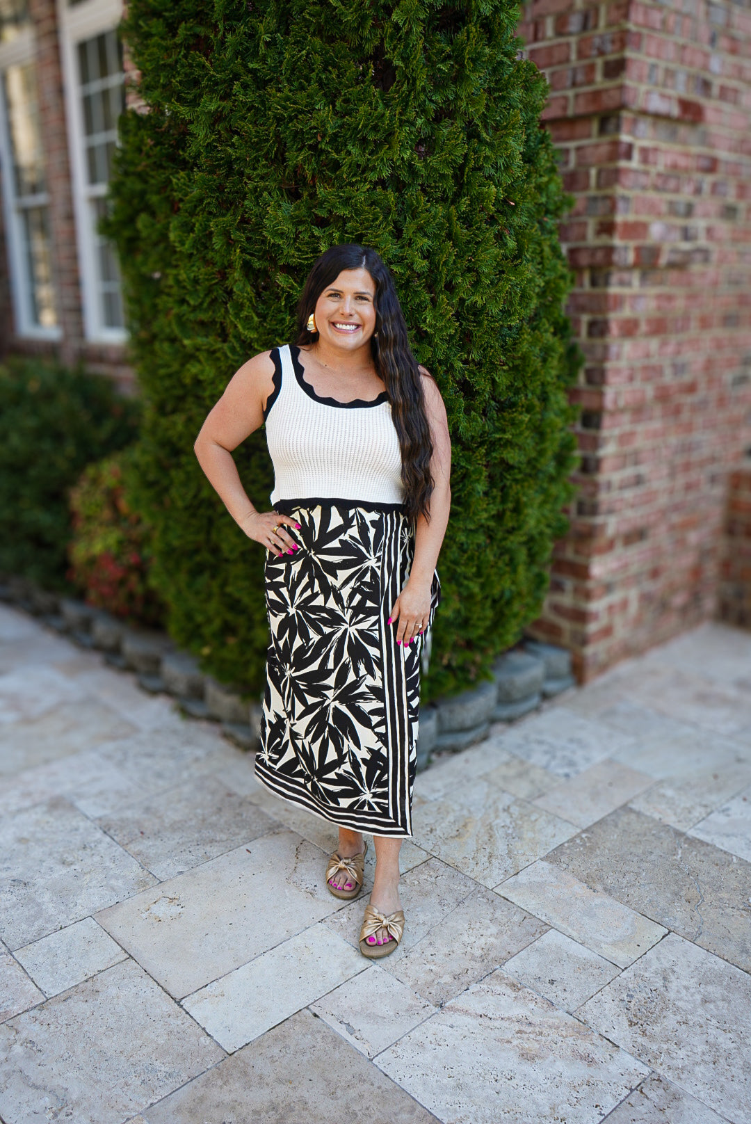 Shay Contrast Scallop Tank