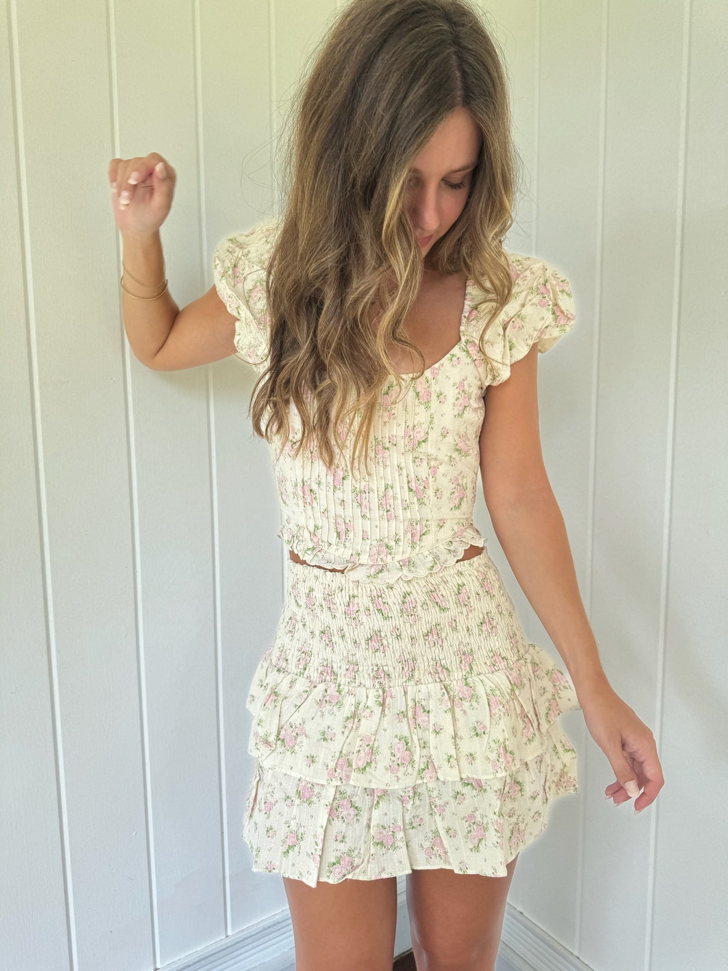 Maggie Mini Skirt - Pink/Green