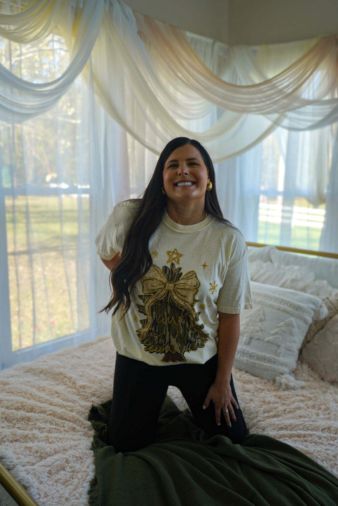Camo Coquette Bow Tree Tee