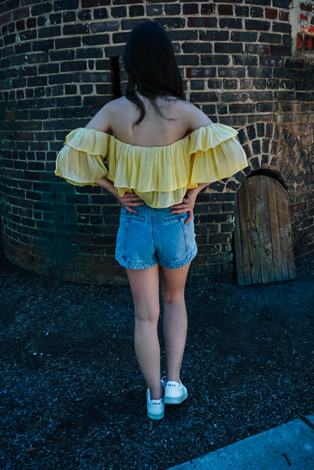 Light Denim High Waisted Shorts