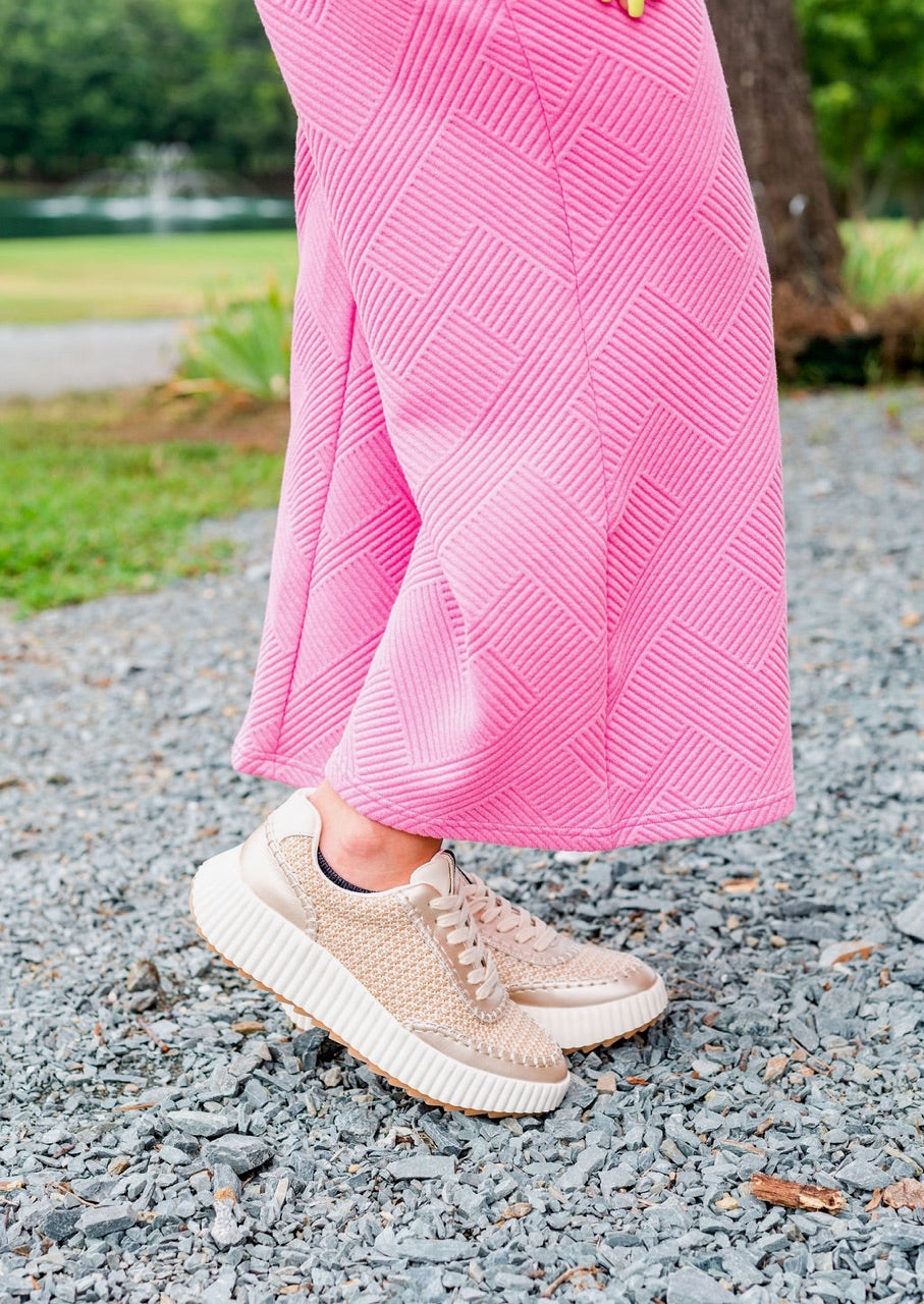 Golden Elegance Woven Bone Sneakers ⭐️ sizes left 6,6.5,9