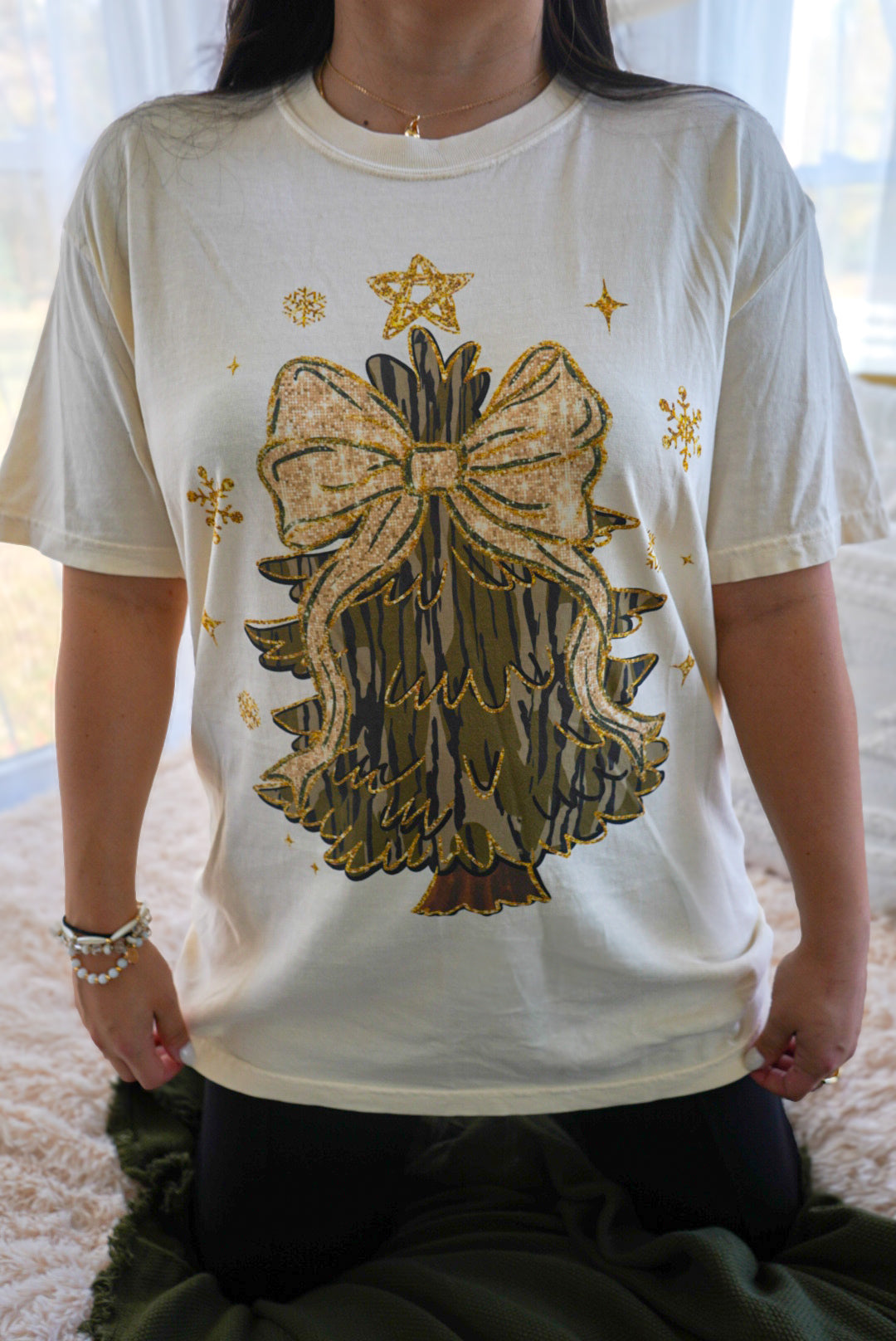 Camo Coquette Bow Tree Tee