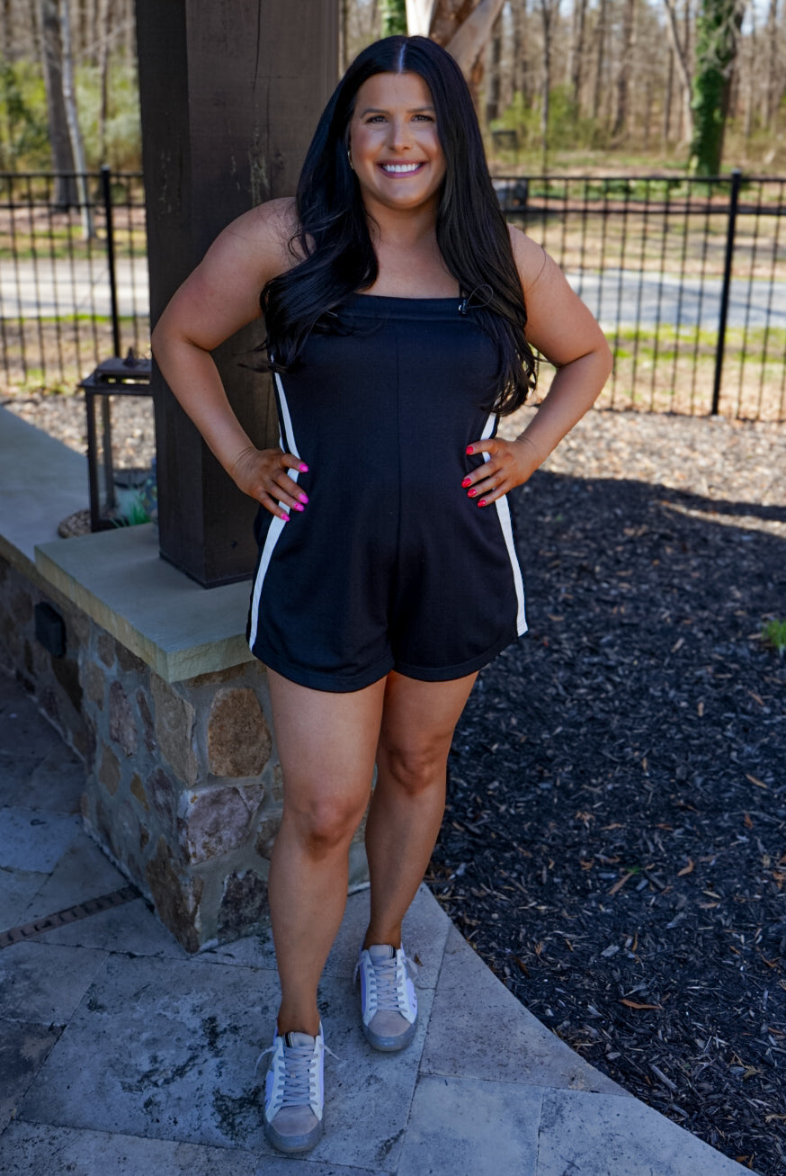 Me First Black Athletic Romper