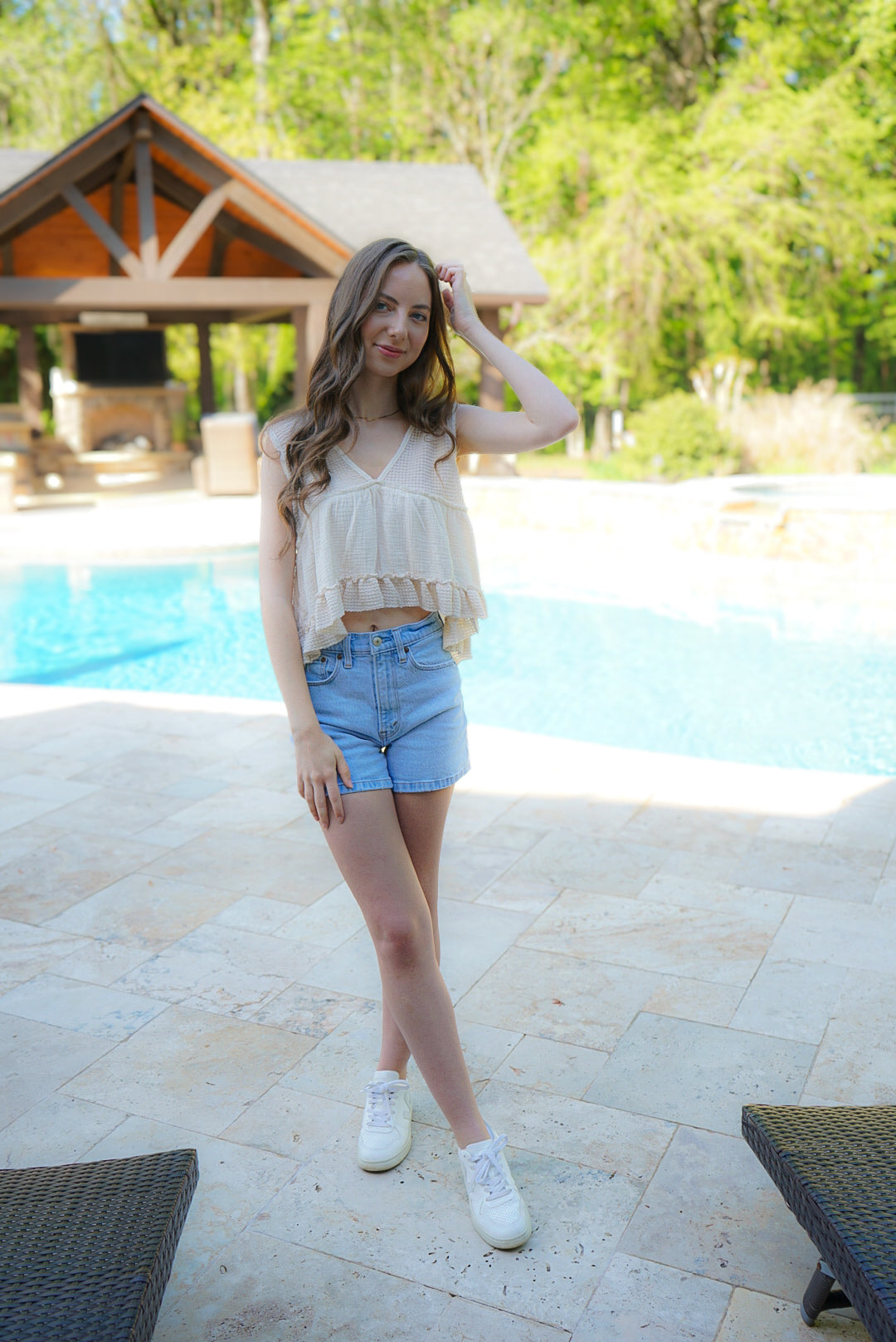 Ameila Babydoll Top - Natural