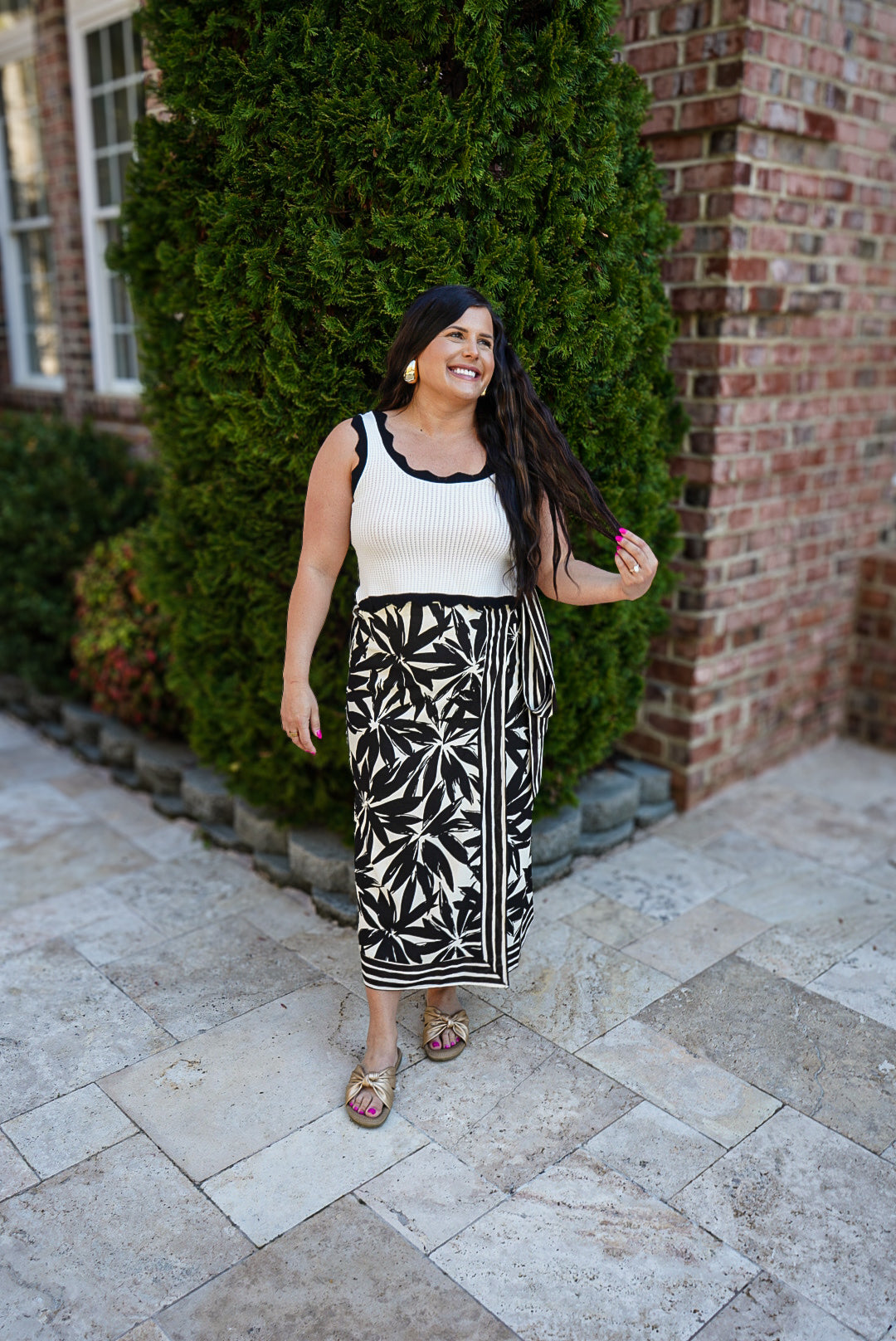 Shay Contrast Scallop Tank