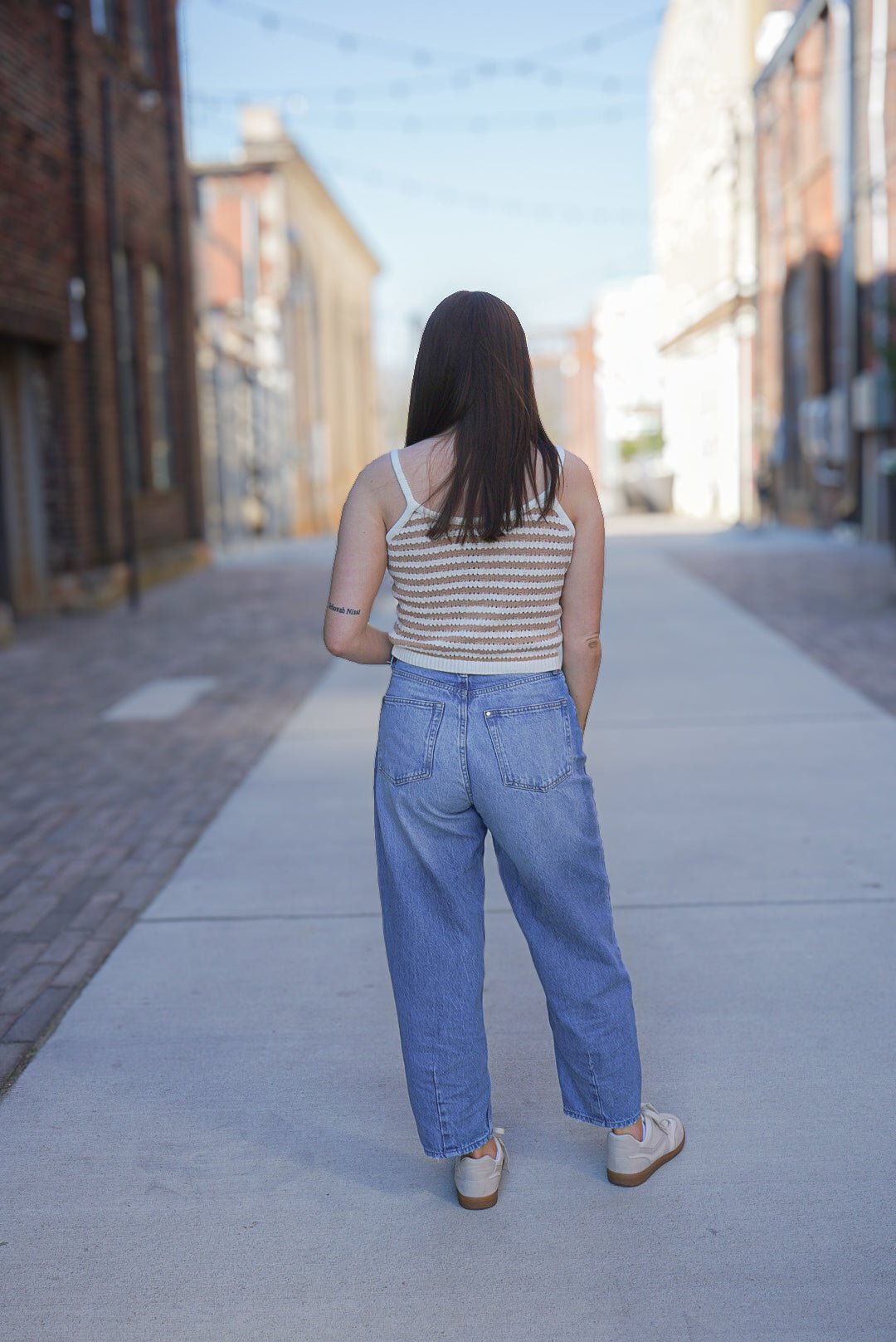 The Brittany Top - Tan/White