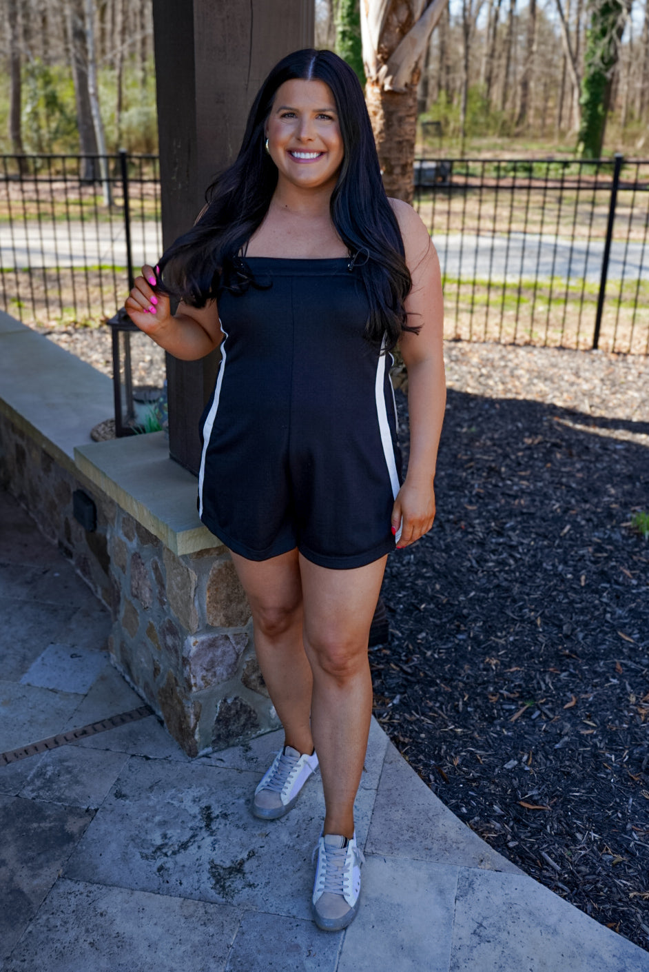 Me First Black Athletic Romper