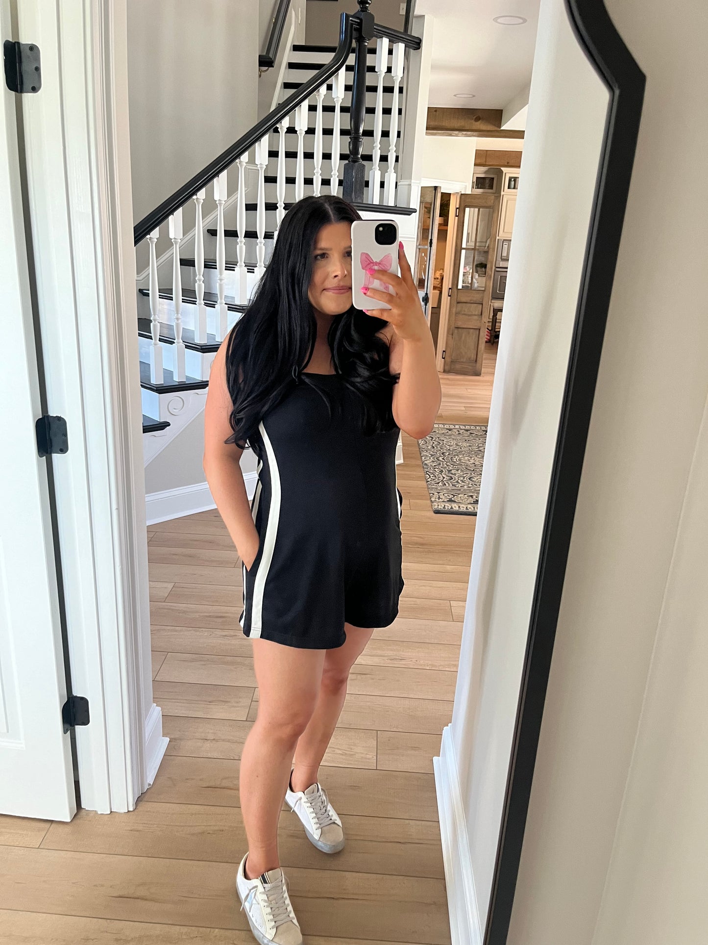 Me First Black Athletic Romper