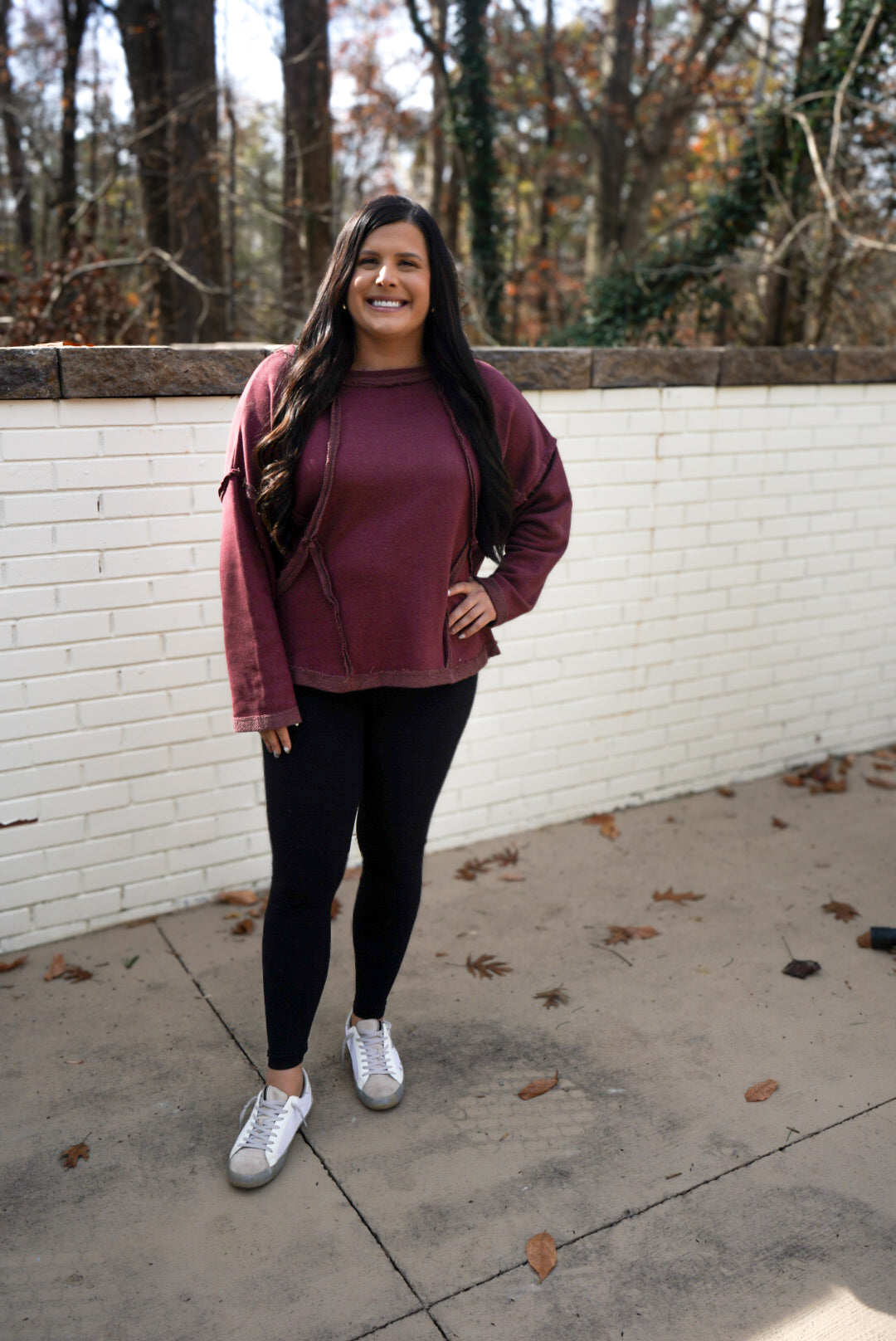 Burgundy Oversized Pullover* 1 large