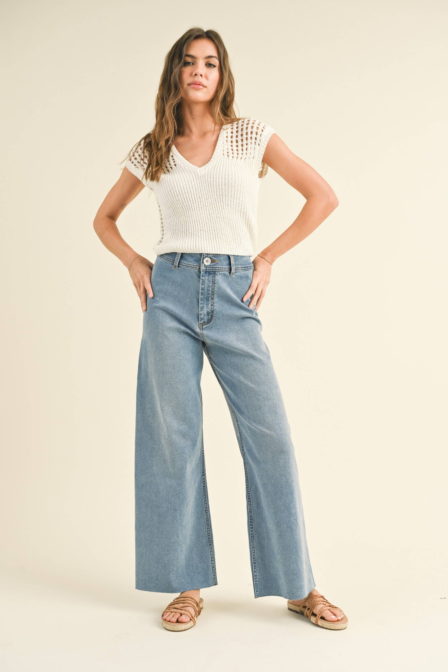 Lacie Straight Wide Leg Denim Pants* 2 smalls