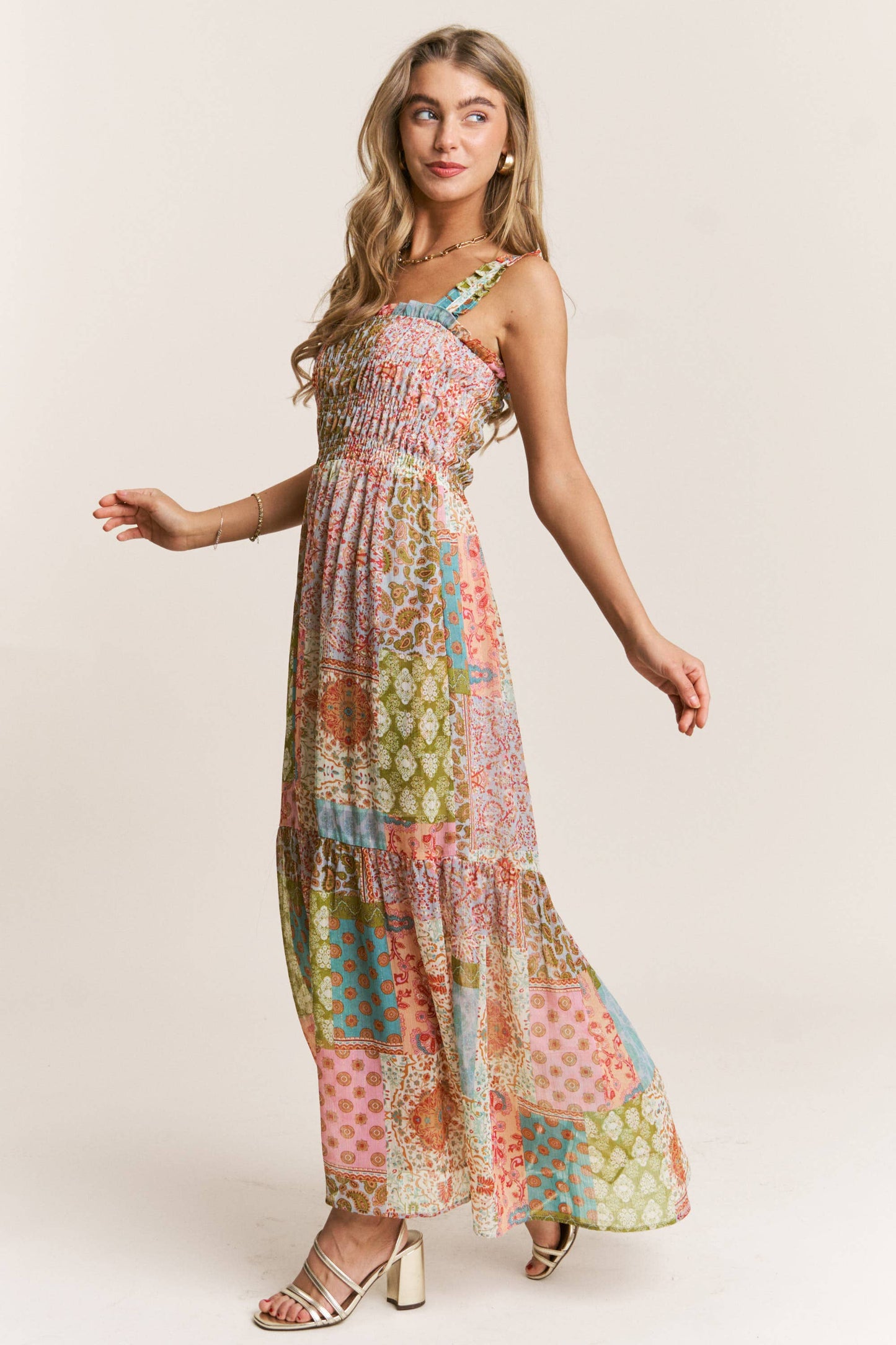 Patchwork Paradise Smocked Maxi