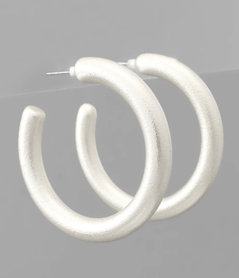 Sleek Shadow Silver Hoops