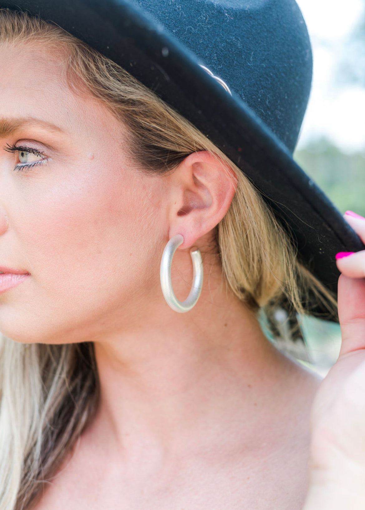 Sleek Shadow Silver Hoops