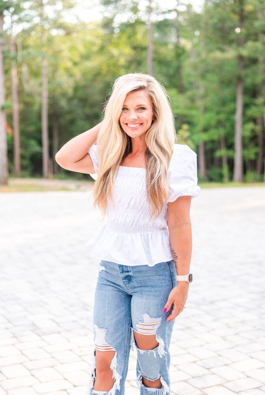 Sunny Stroll Smocked Top