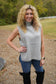 Sleeveless Turtleneck Sweater Vest - Gray