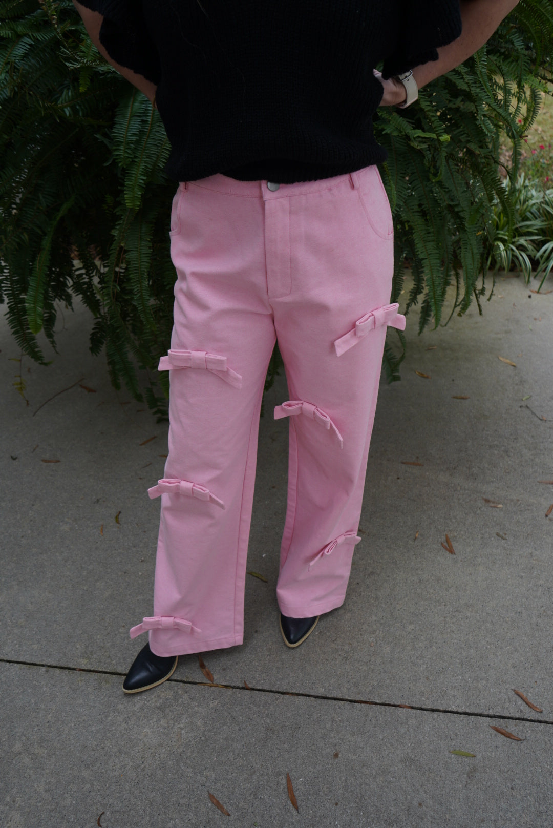 Pink Bow Denim Jeans