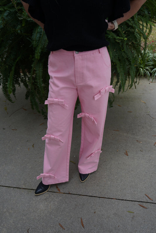 Pink Bow Denim Jeans