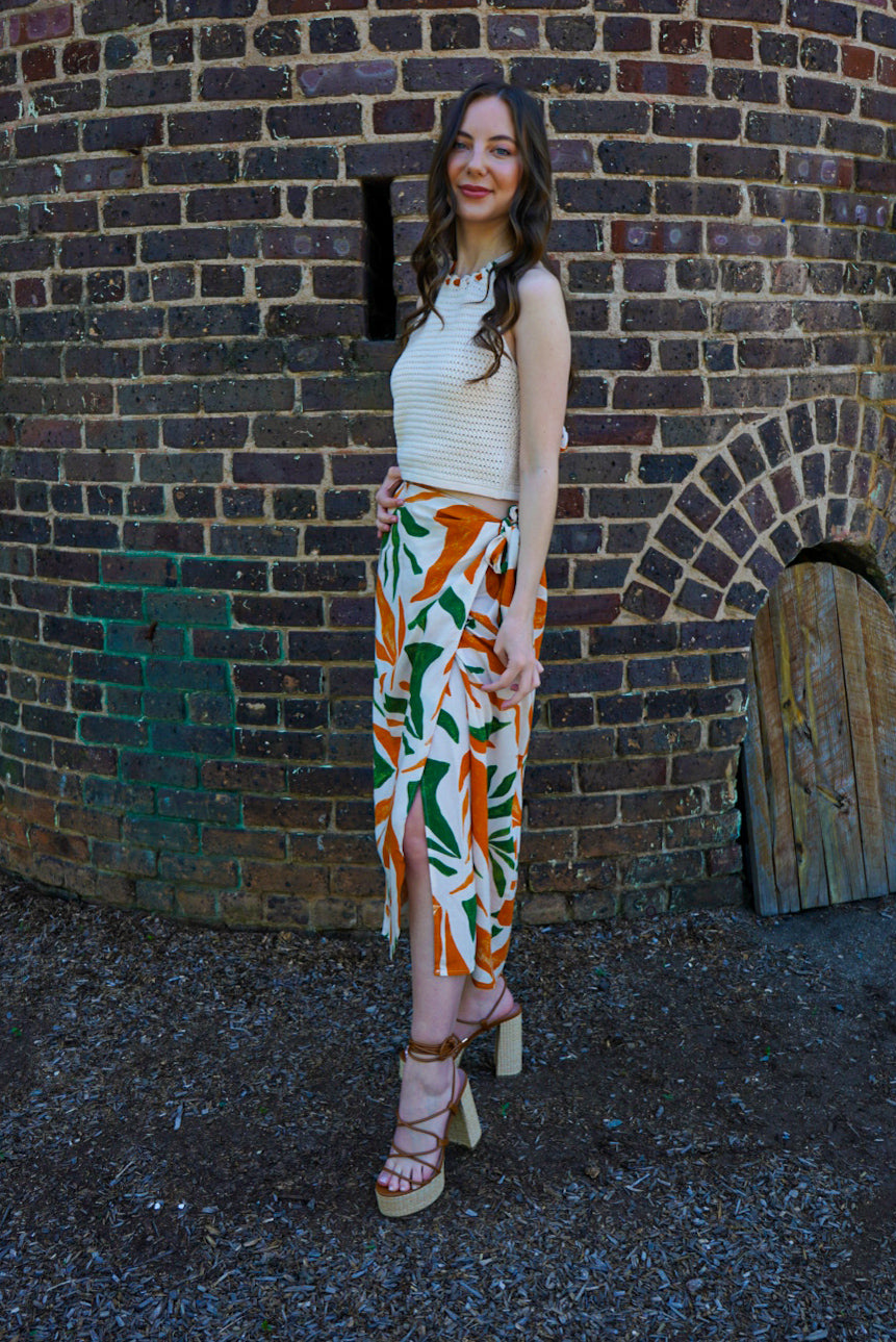 Tropical Sand Wrap Skirt