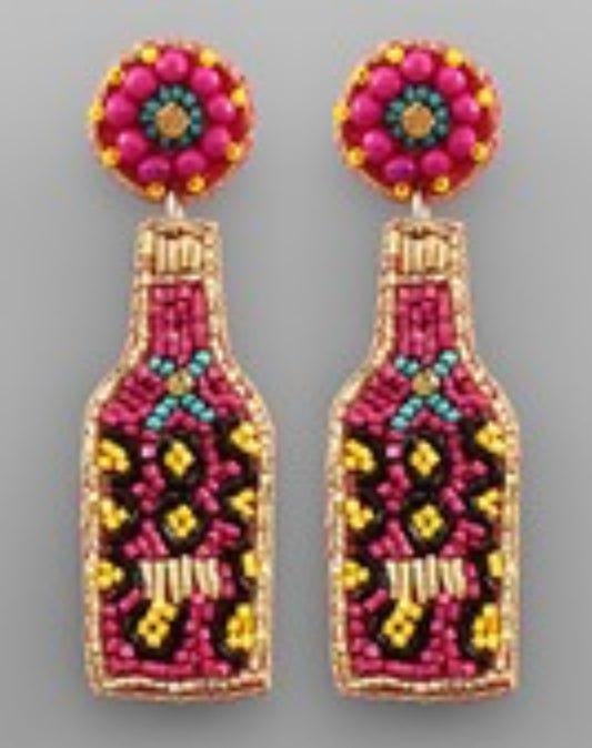 Magenta Dreamweaver Bottle Earrings