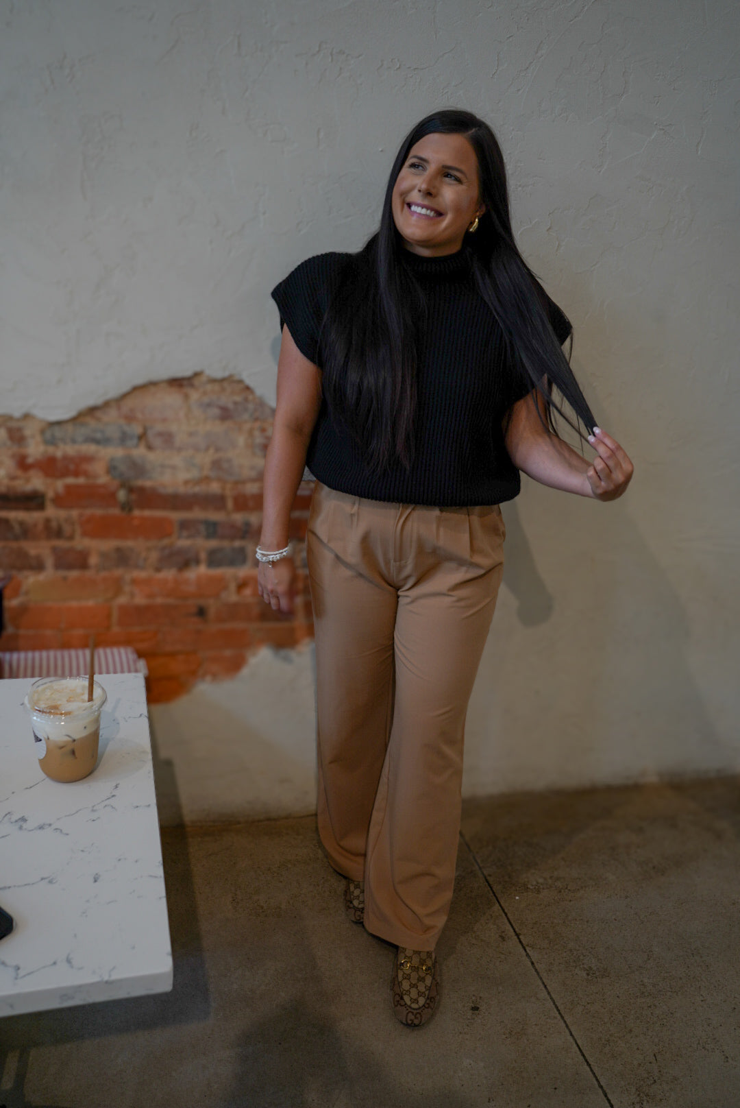 Tan High Waisted Trousers