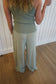 Relaxed Wide Leg Pants - Sage Green