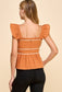 Fall Air Ruffled Straps Top - Burnt Orange 🧡 1 large