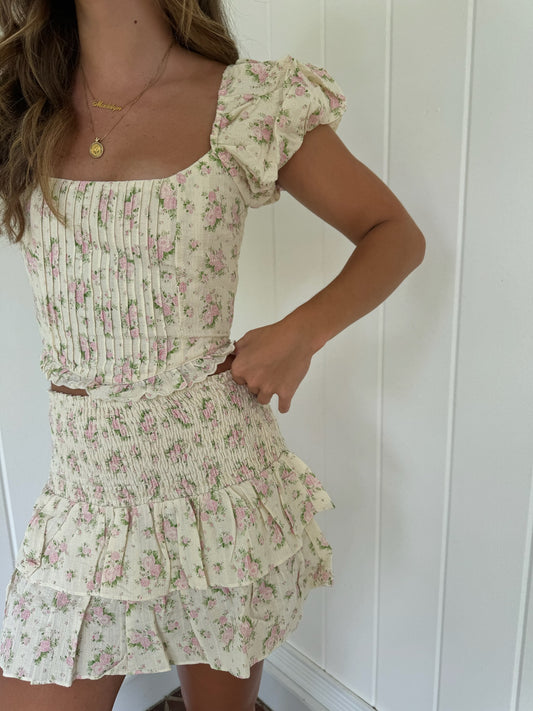 Maggie Mini Skirt - Pink/Green