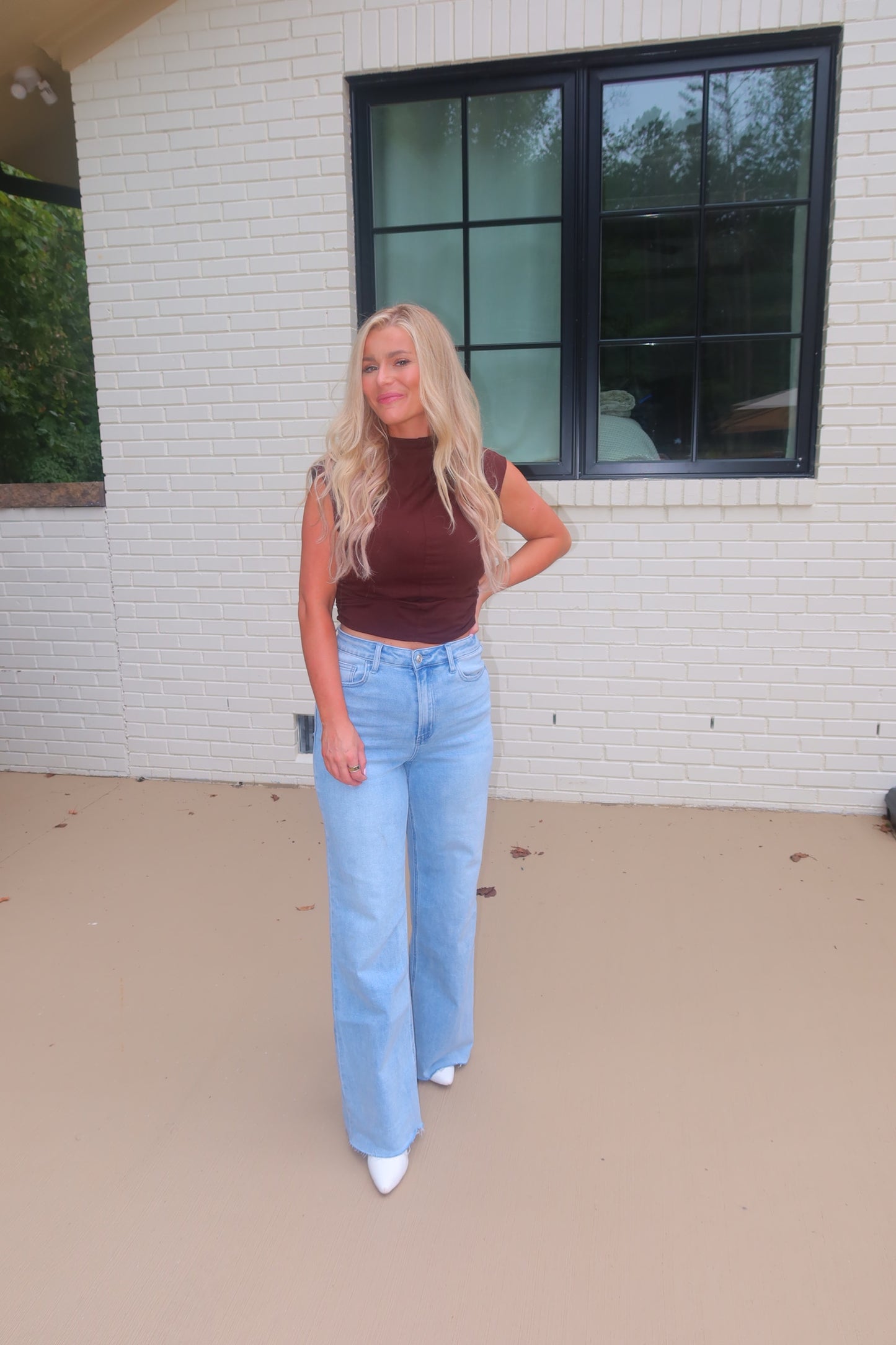 Chocolate Mock Neck Top