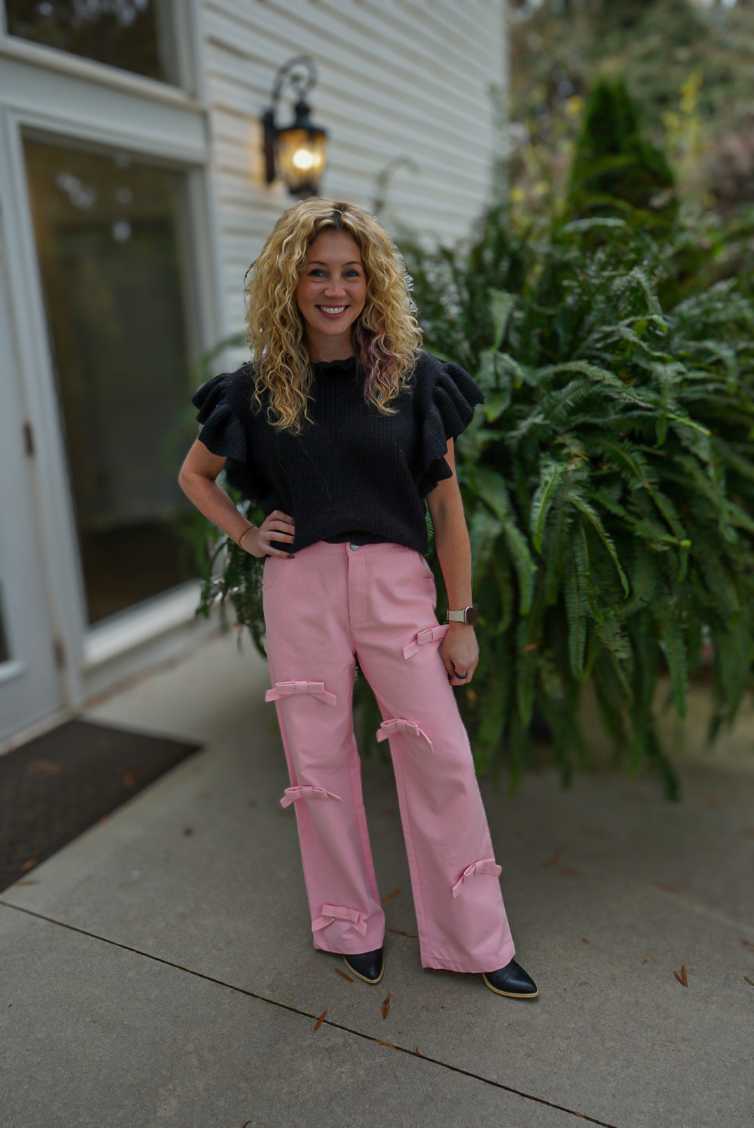 Pink Bow Denim Jeans