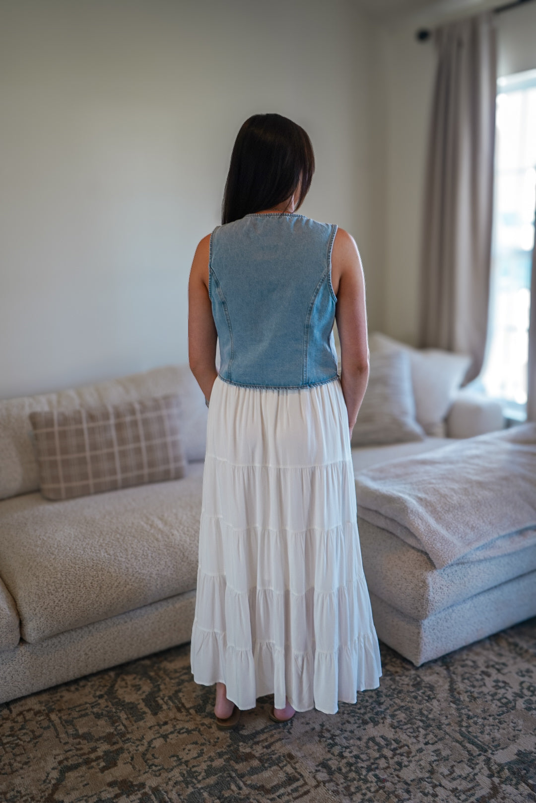 White Tiered Maxi Skirt