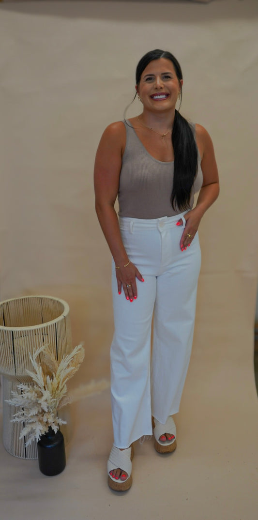 Liv Soft Sweater Tank Bodysuit - Mocha