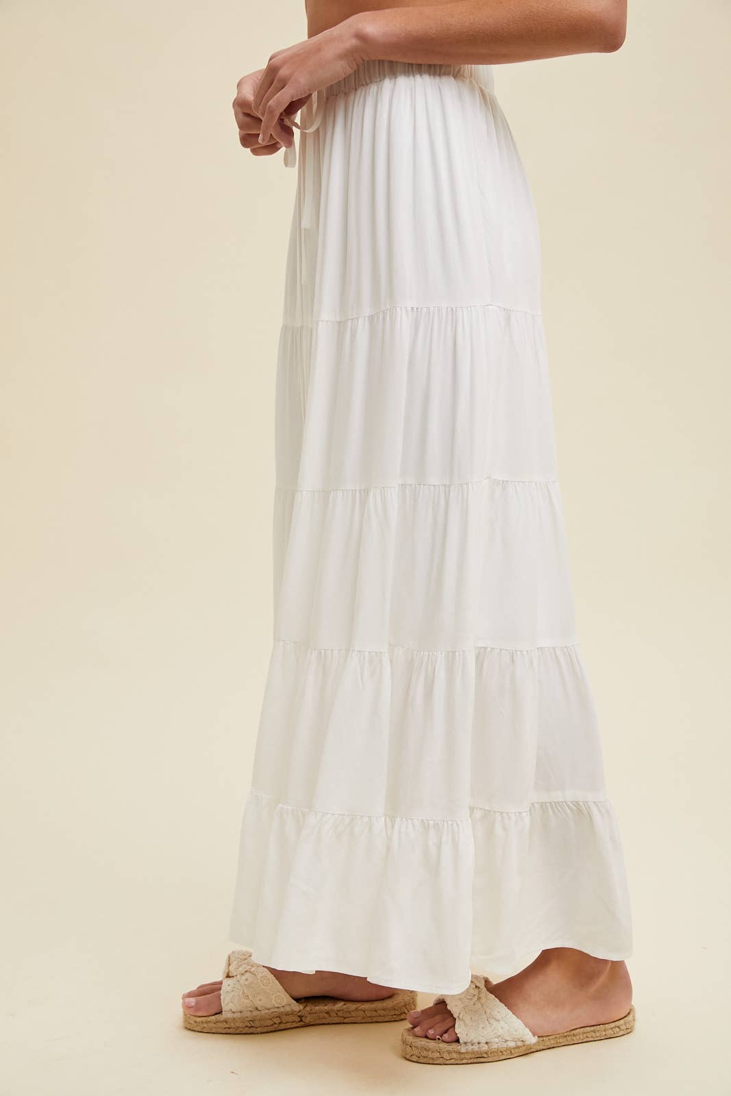 White Tiered Maxi Skirt