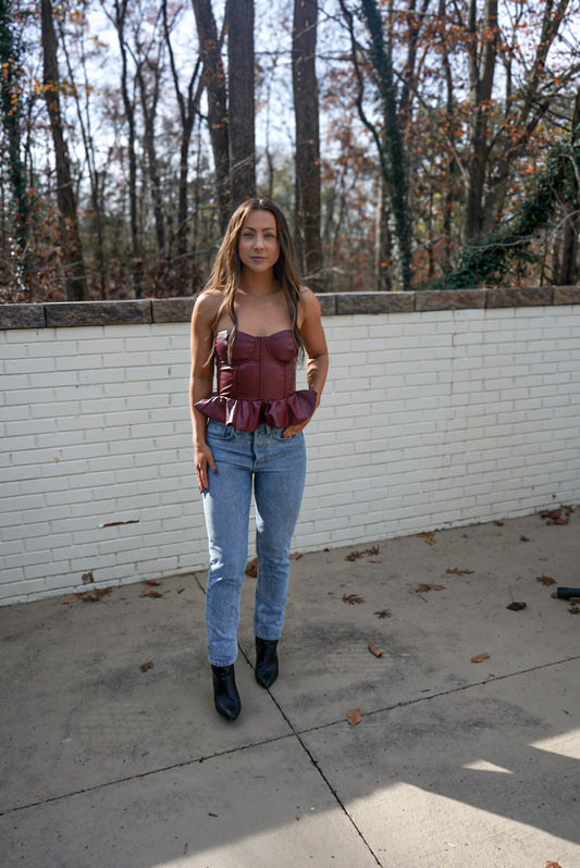 Burgundy Celine Top