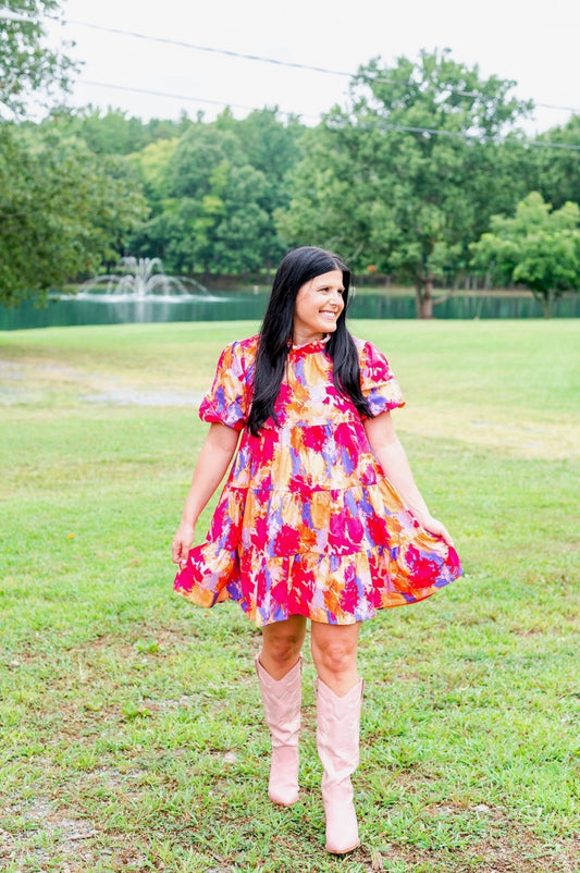 Rustic Rainbow Baby Doll Dress