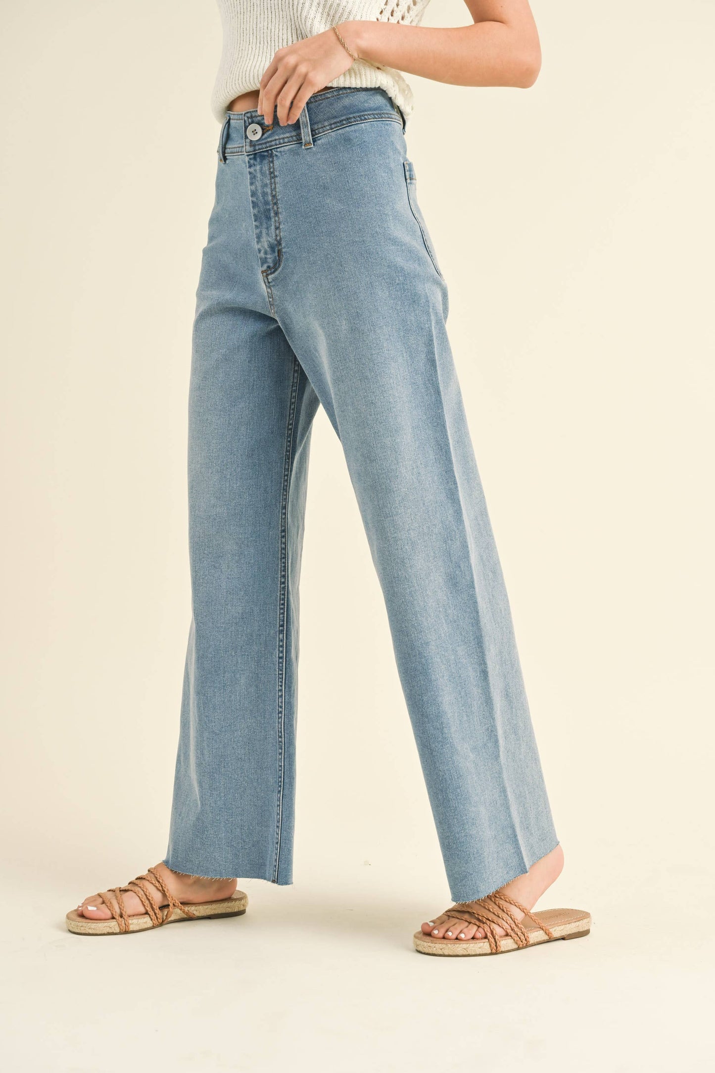 Lacie Straight Wide Leg Denim Pants