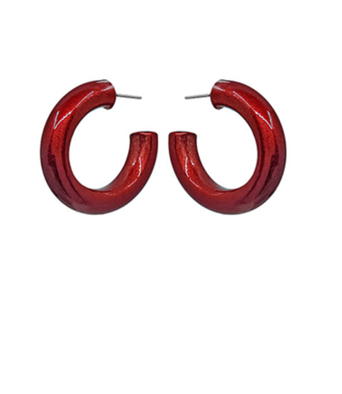 Cocktail Club Hoop Earrings - Burgundy