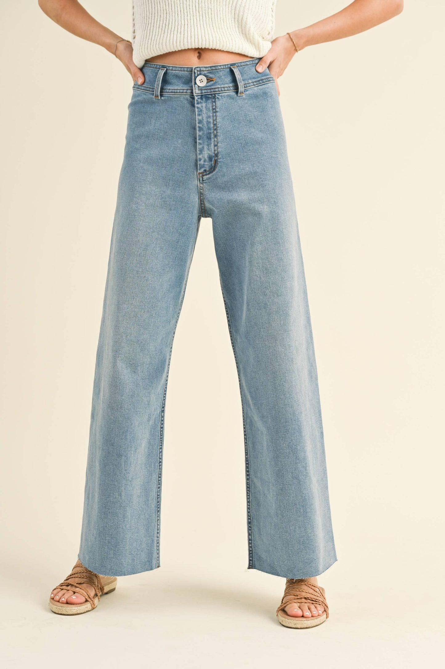 Lacie Straight Wide Leg Denim Pants