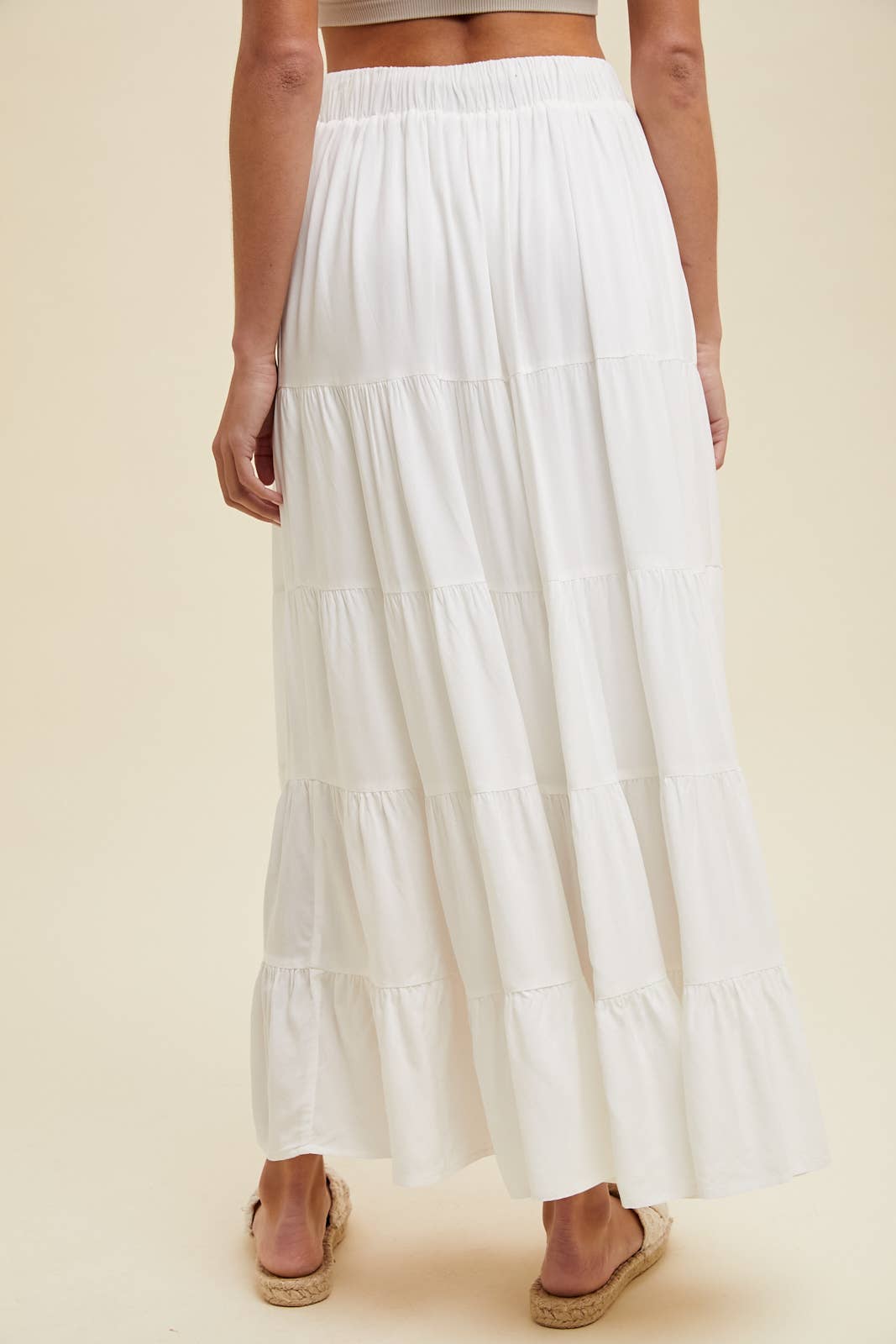 White Tiered Maxi Skirt