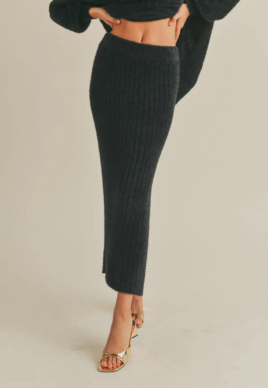 Black Velvet Touch Sweater Skirt