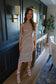 Hampton Serenade Striped Taupe-Brown Halter Dress